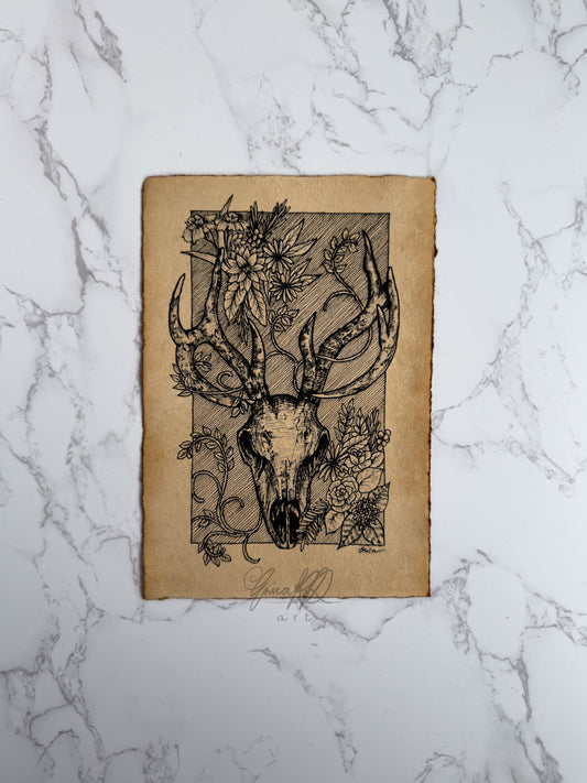 A5 Floral Art Prints on Vintage Deckle Paper (LIMITED)