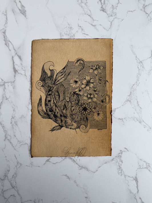 A5 Floral Art Prints on Vintage Deckle Paper (LIMITED)