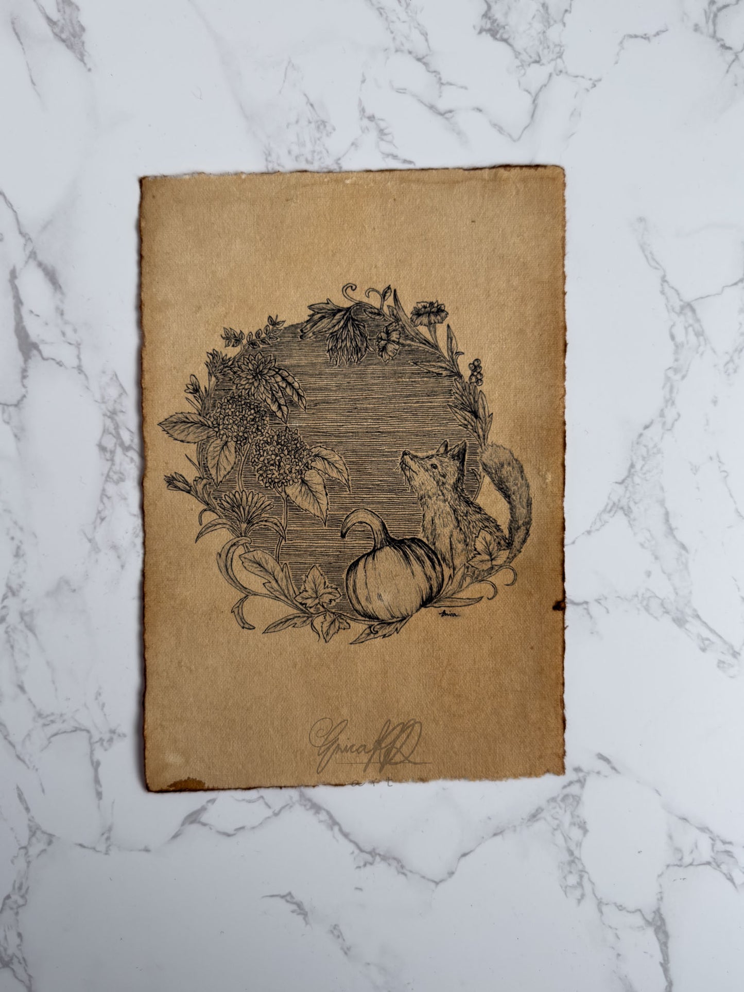 A5 Floral Art Prints on Vintage Deckle Paper (LIMITED)